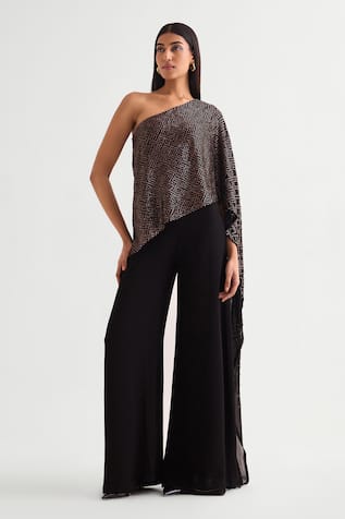 Namrata Joshipura Geometric Pattern One Shoulder Jumpsuit 
