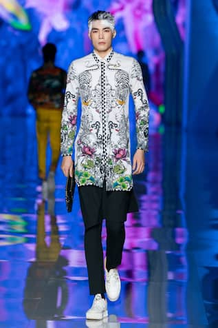 Mr. Ajay Kumar Botanical Print Shirt Kurta 