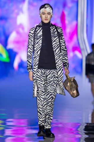 Mr. Ajay Kumar Zebra Print Casual Pant 