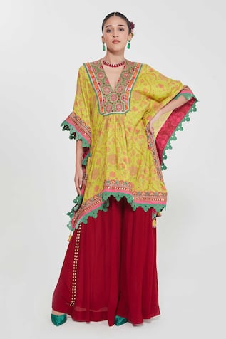 Siddhartha Bansal Paisley Floral Print Kaftan & Palazzo Set 