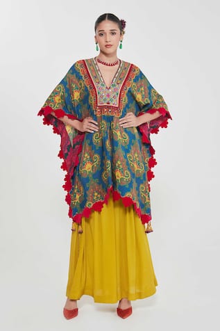 Siddhartha Bansal Paisley Floral Print Kaftan & Palazzo Set 