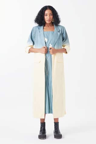Three Dip Dye Ombre Long Jacket 