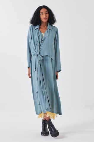 Three Knot Tie-Up Long Jacket 