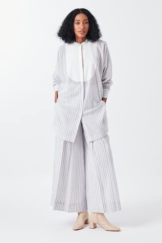 Three U Yoke Striped Tunic 