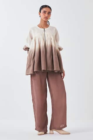 Three Dip Dye Ombre Top & Pant Set 