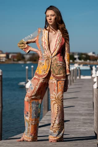 RANNA GILL Multicolor Palm Beach Print Jacket 