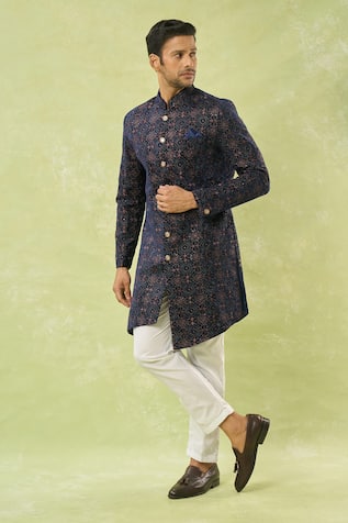 Floral Sequin Embroidered Sherwani Set 