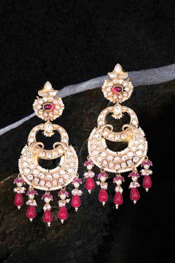 Nayaab By Sonia Bloom Kundan Pearl Chandbalis 