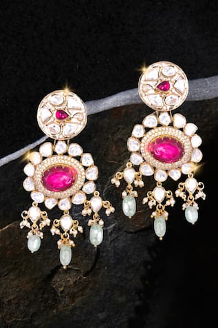 Blossom Jaal Gold Danglers 