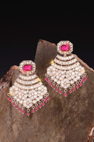 Gold Polki Dangler Earrings 