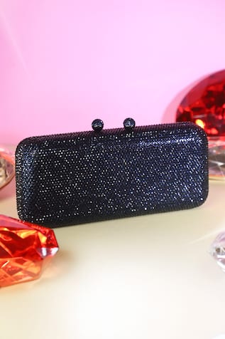 Crystal Embellished Blue Clutch 