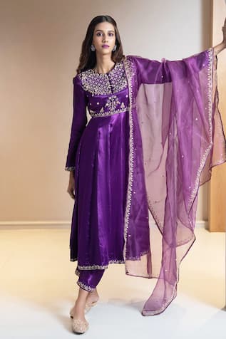 Aavya Bloom Embroidered Anarkali Set 