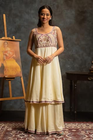 Aavya Geometric Bloom Anarkali Set 