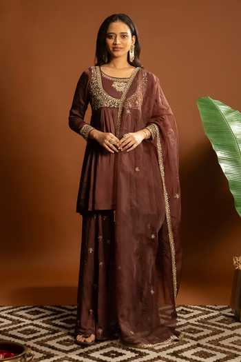 Aavya Gullista Embroidered Kurta & Sharara Set 