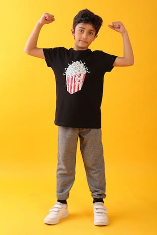 Anthrilo Popcorn Print T-Shirt With Joggers 