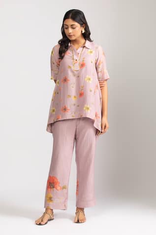 Trendy tokari Botanical Print Top & Pant Set 