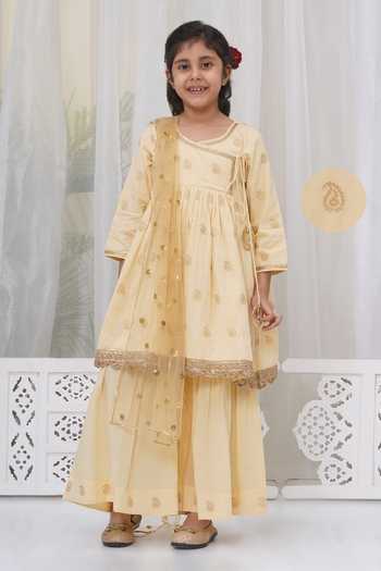 Little Bansi Paisley Embroidered Angarkha Set 