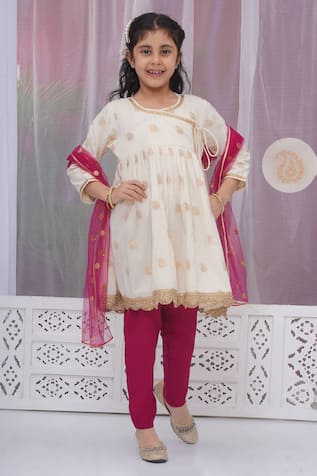 Floral Zari Embroidered Angarkha Set 