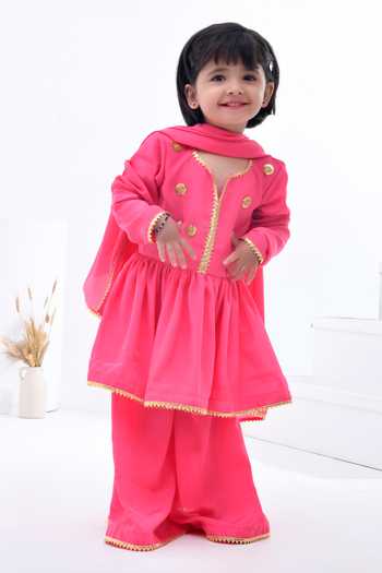 Bannhi By Priyanka Rathore Gota Embellished Kurta Sharara Set 