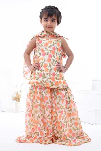 Bannhi By Priyanka Rathore Blossom Print Kurta Sharara Set 