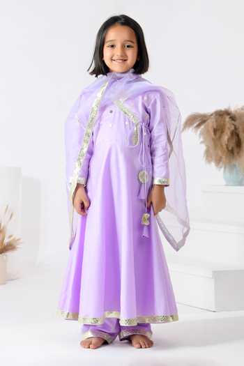 Bannhi By Priyanka Rathore Gota Lace Embellished Angarkha Set 