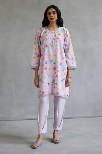 Roza Floral Embellished Kurta Set 