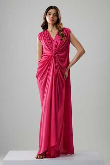 NA-KA Gathered Twist Draped Gown 