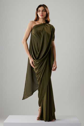 NA-KA Draped One Shoulder Gown 