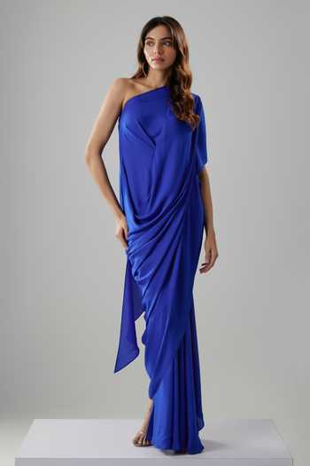 NA-KA Draped One Shoulder Gown 