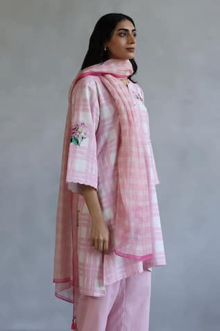 Floral Print Chanderi Stole 