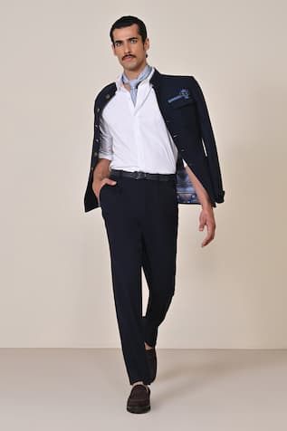 S & N By Shantnu Nikhil Crest Placement Embellished Bandhgala 