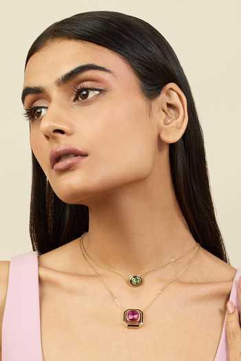 Isharya Layered Necklace with Crystal Embellishment 