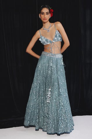 Twenty Nine Mirror Bloom Embroidered Lehenga Set 