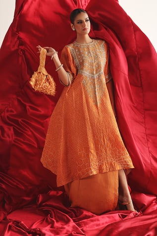 Twenty Nine Crushed Raidana Silk Bandhani Kurta Set 