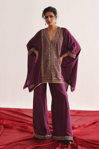 Twenty Nine Marodi Embroidered Kaftan & Palazzo Set 
