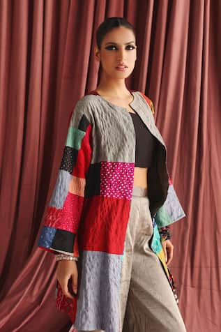 Twenty Nine Multi Color Patch Embroidered Long Jacket 