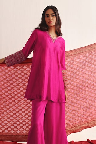 Twenty Nine Marodi Embroidered Pink Kurta 