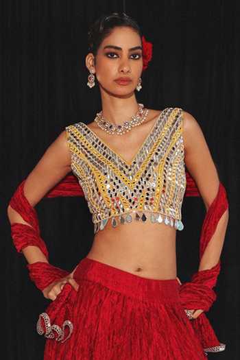 Twenty Nine Mirror Embroidered Sleeveless Blouse 