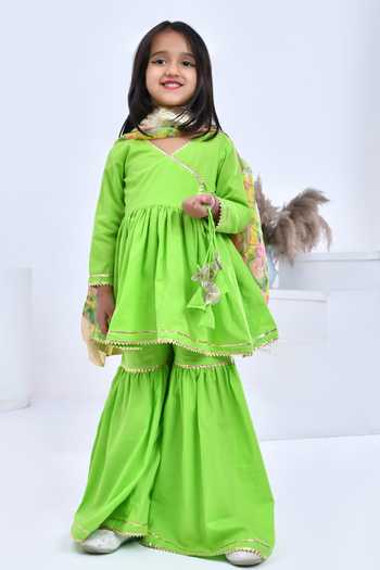 Bannhi By Priyanka Rathore Gota Embellished Angarkha Set 