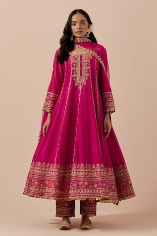 Ikshita Choudhary Floral Sequin Anarkali Pant Set 