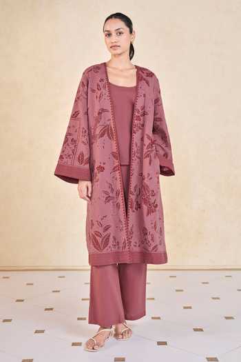 Grassroot By Anita Dongre Kantha Embroidered Jacket Pant Set 