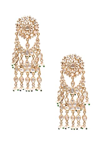 Zircon Crystal & Pearl Chandbali Danglers 
