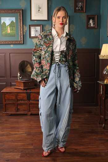 Label Muslin Floral Jacket With Shirt 