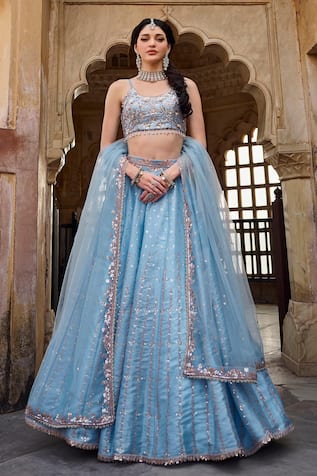 Lashkaraa Floral Embroidered Lehenga Set 