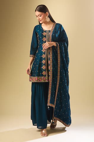 Gulbahar Embroidered Kurta Sharara Set 