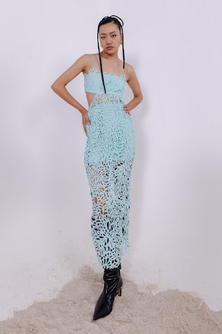 July Issue Floral Lace Cut-Out Maxi Dress 