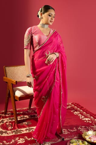 Komal Shah Brocade Chand Blouse & Chand Jaal Saree 