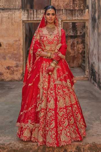 Vinita Bhansali Maharani Red Lehenga Set 