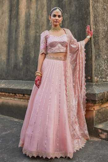 Vinita Bhansali Blush Pink Lekha Lehenga Set 