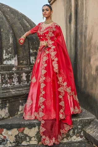 Nura Red Lehenga Set 